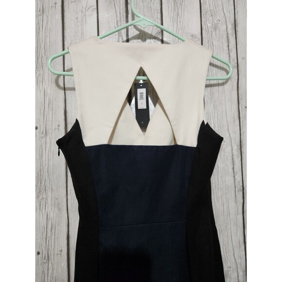 New Banana Republic Sloan Dress 4 Navy Colorblock Cutout Sheath V-Neck Old Money - Picture 9 of 14